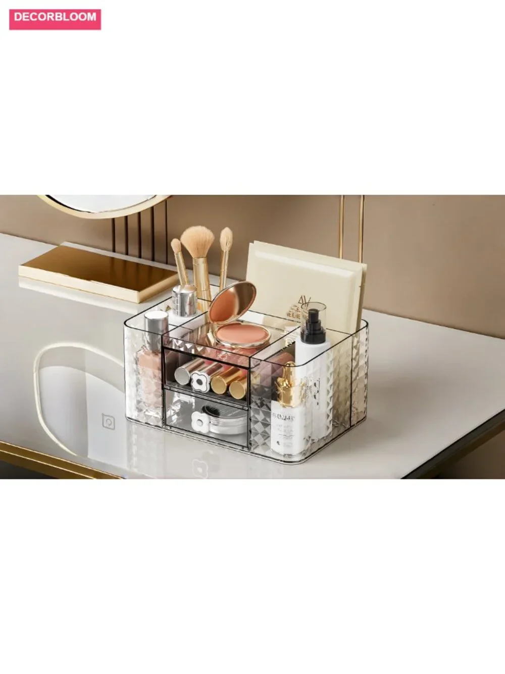 Acrylic Makeup Organizer with Drawers - Vanity Countertop Cosmetic Storage